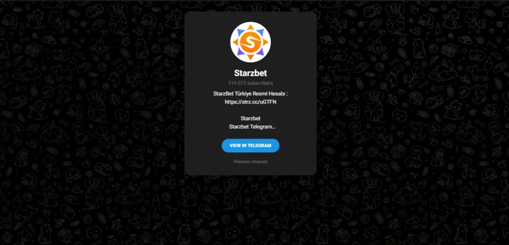 Operatörün Telegram kanalının platform üzerindeki giriş noktası